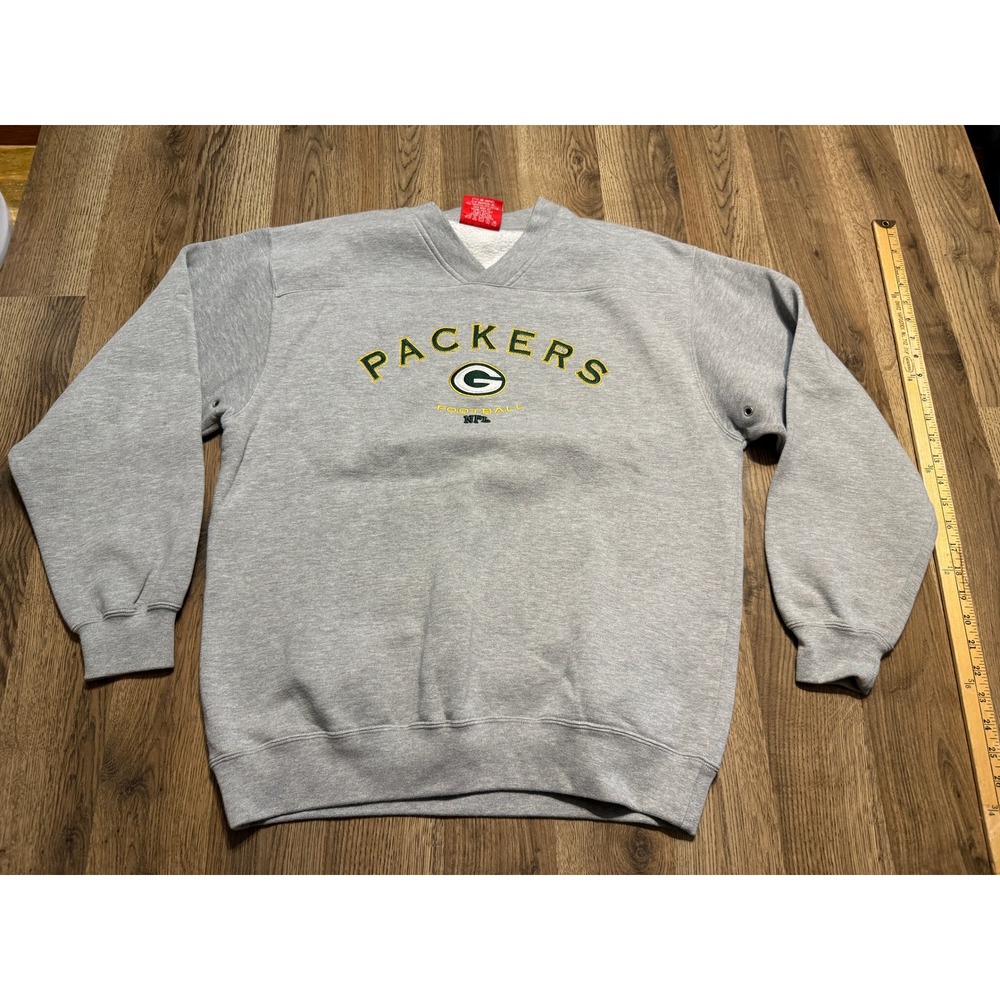 Vintage NFL Shirts Mens Size M Gray Pullover Embroidered Green Bay Packers